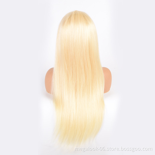 Megalook High Discounts New Arrival Pre Plucked Hairline Brazilian Factory Wholesale Curly 613 Lace Closure Wig